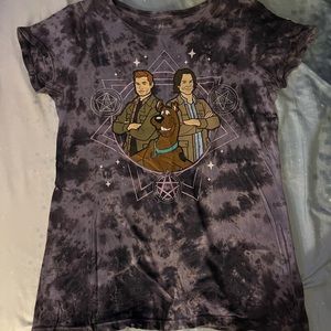 Supernatural x Scooby doo tee rare, tye dye